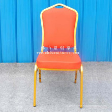 Chaise de mariage en cuir rouge d&#39;or (YC-ZG11-01)